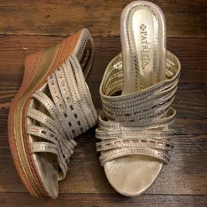 Gold bling Patrizia wedge shoes